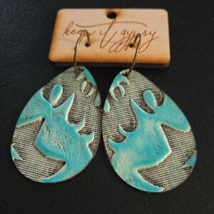 Blue and Black Bohemian Dangle Earrings